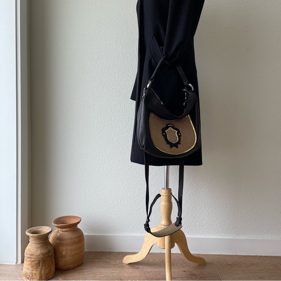 Claudia Firenze Black Leather Calf Hair Handbags Crossbody Bag - Picture 8 of 11